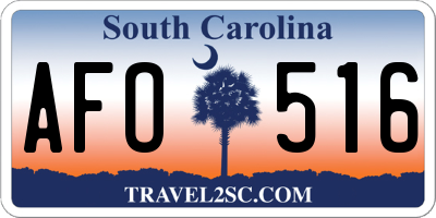 SC license plate AFO516