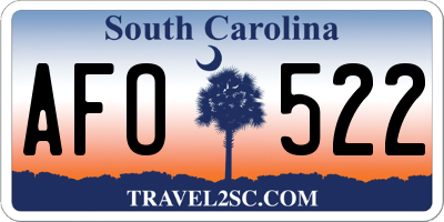 SC license plate AFO522