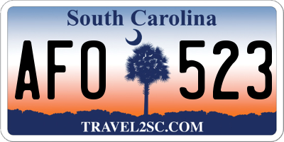 SC license plate AFO523