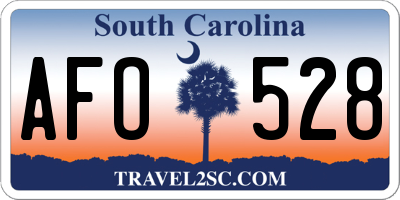 SC license plate AFO528