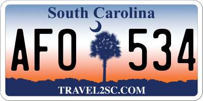 SC license plate AFO534