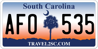 SC license plate AFO535