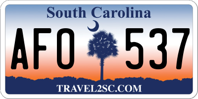 SC license plate AFO537