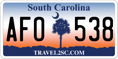 SC license plate AFO538
