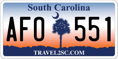 SC license plate AFO551