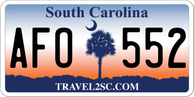 SC license plate AFO552