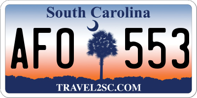 SC license plate AFO553