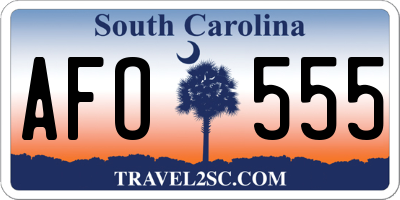 SC license plate AFO555