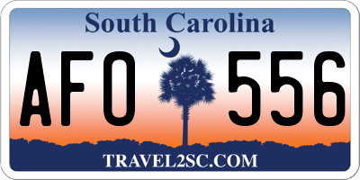 SC license plate AFO556