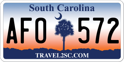 SC license plate AFO572