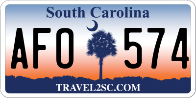 SC license plate AFO574