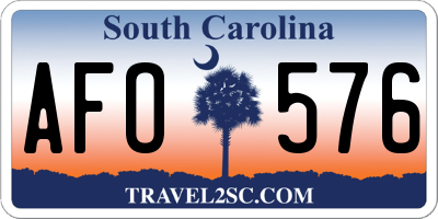 SC license plate AFO576