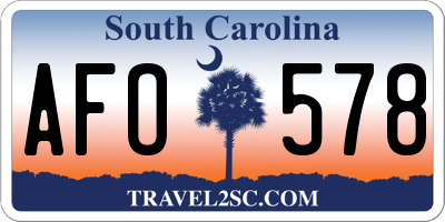 SC license plate AFO578