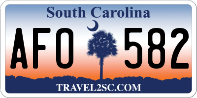 SC license plate AFO582