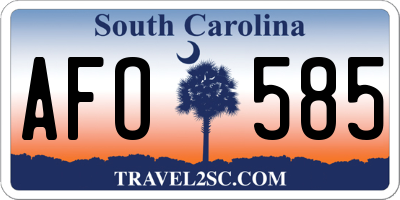 SC license plate AFO585