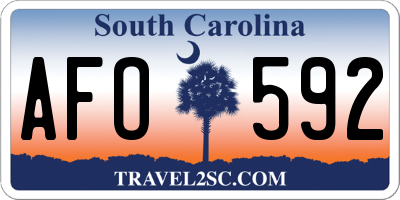 SC license plate AFO592