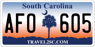 SC license plate AFO605