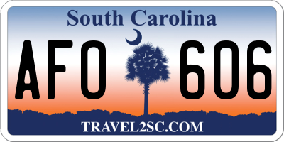 SC license plate AFO606