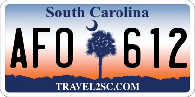 SC license plate AFO612
