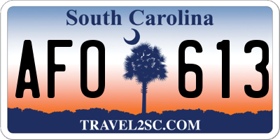 SC license plate AFO613