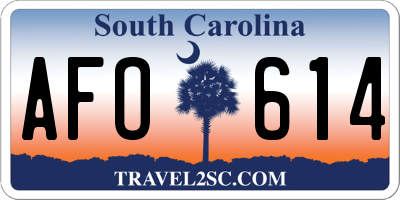 SC license plate AFO614