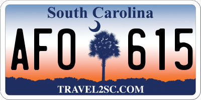 SC license plate AFO615