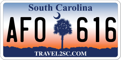 SC license plate AFO616