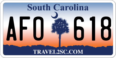 SC license plate AFO618