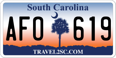 SC license plate AFO619