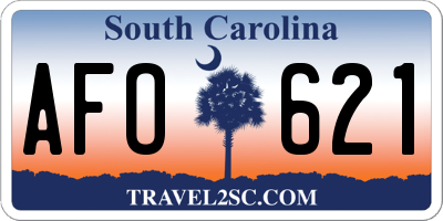 SC license plate AFO621