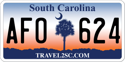 SC license plate AFO624
