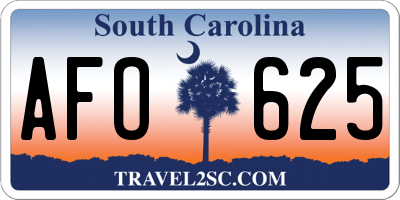 SC license plate AFO625