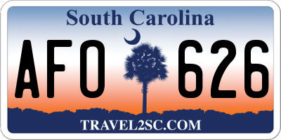 SC license plate AFO626