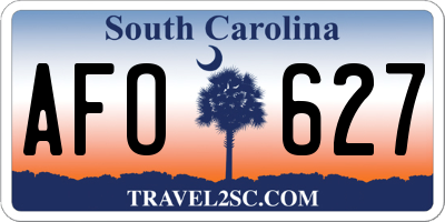 SC license plate AFO627