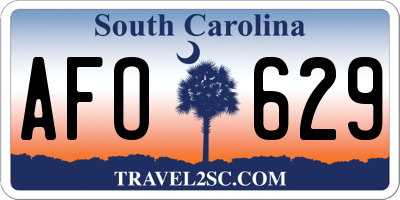 SC license plate AFO629
