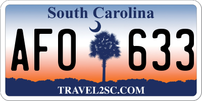 SC license plate AFO633