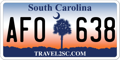 SC license plate AFO638