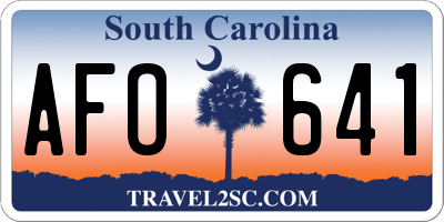 SC license plate AFO641