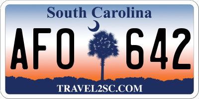 SC license plate AFO642