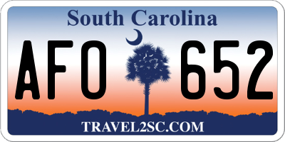 SC license plate AFO652