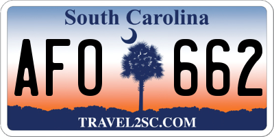SC license plate AFO662