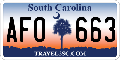 SC license plate AFO663