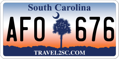 SC license plate AFO676