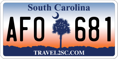 SC license plate AFO681