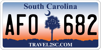 SC license plate AFO682