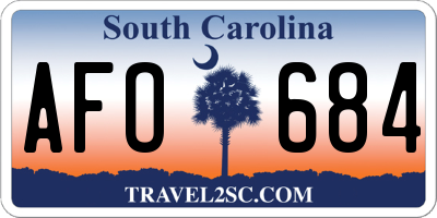 SC license plate AFO684