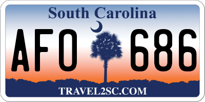 SC license plate AFO686