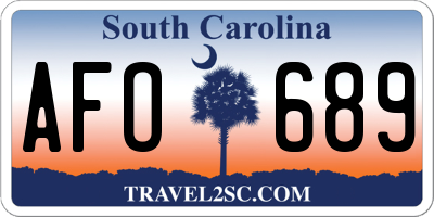 SC license plate AFO689