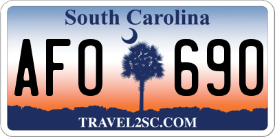 SC license plate AFO690