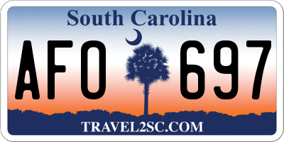 SC license plate AFO697